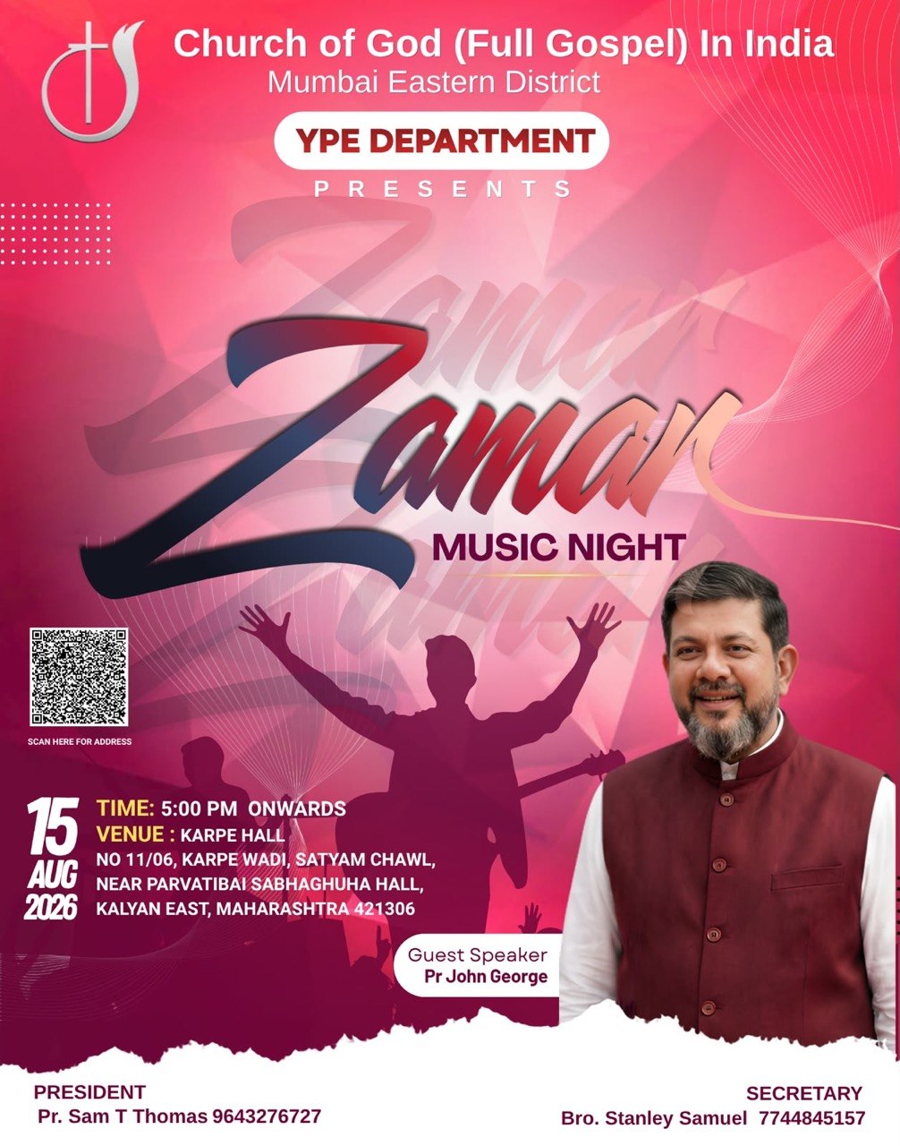 Christian Musical Night ZAMAR to Be Held on August 15